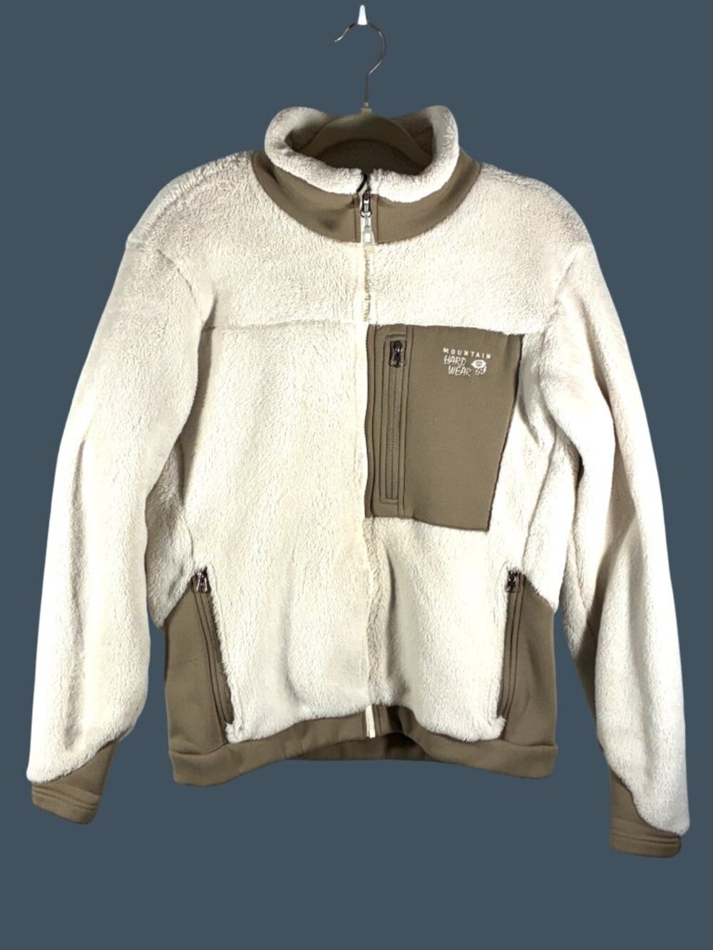 Mountain Hardwear Polartec High Loft Jacket Womens Beige Full Zip Fleece Size L